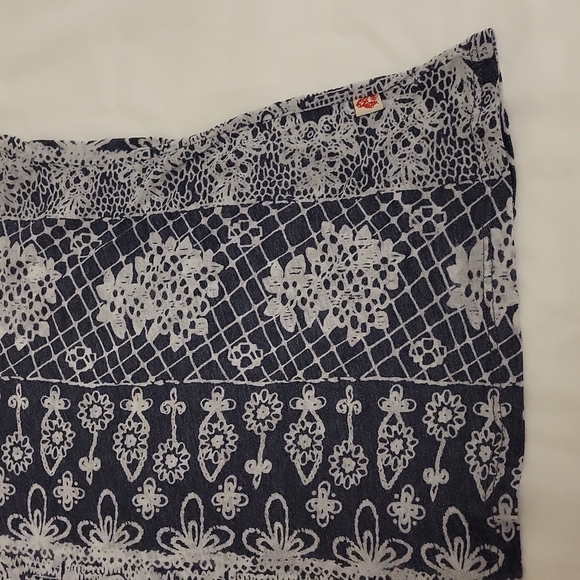 Curious Gypsy Short Sleeve T-Shirt Sheer Boho Hippie Grey White Women'sM - Picture 8 of 13